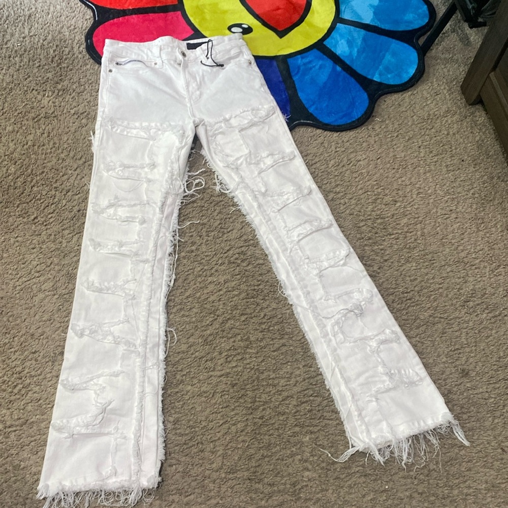 White Stacked Rockstar Original Jeans‼️